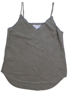 Cloth & Stone Sage Green Frayed Trim Tank Anthropologie Size S